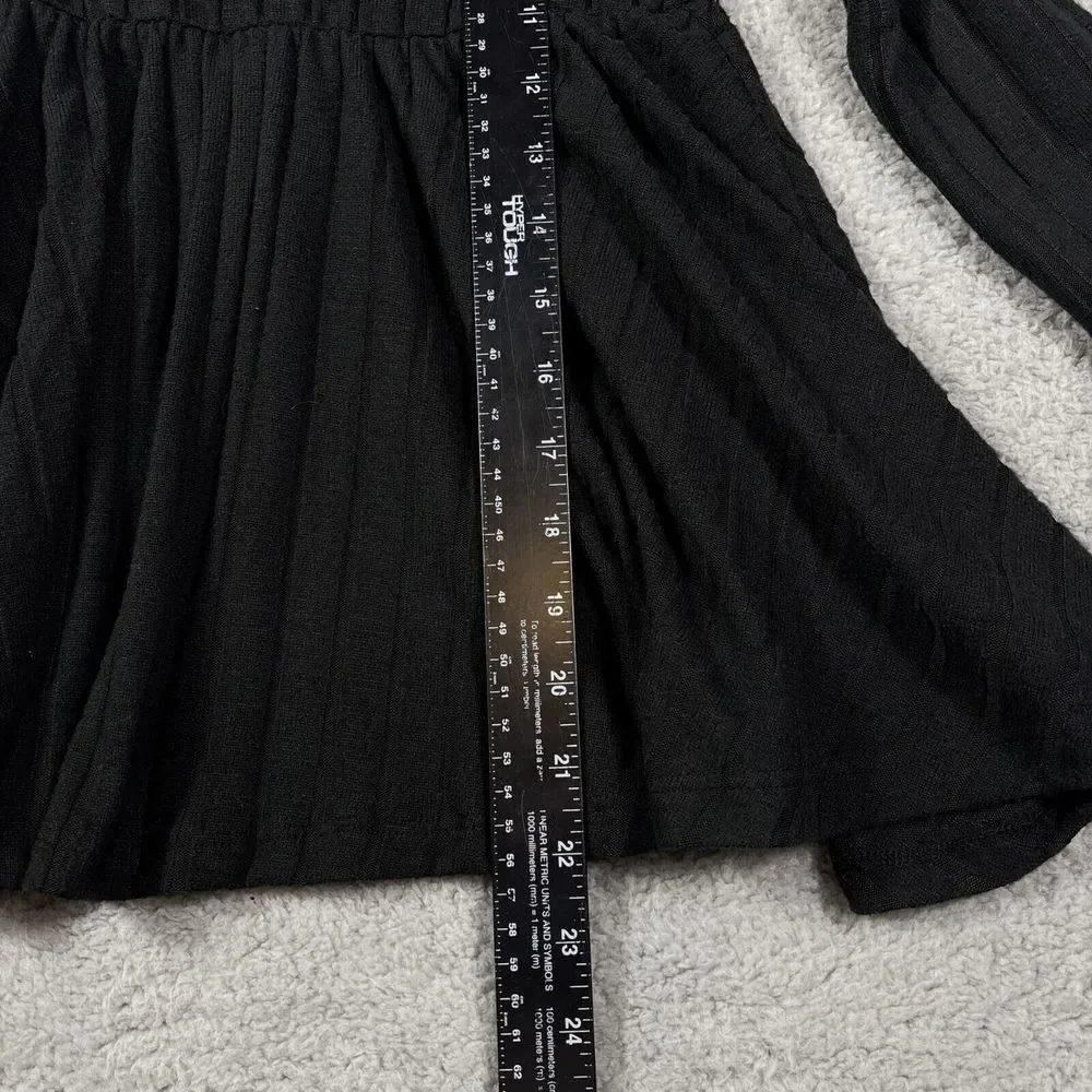 Patpat Ribbed Dress Girls 8-9 Y Black Polyester Blend Long Sleeve Mock‎ Neck NWT